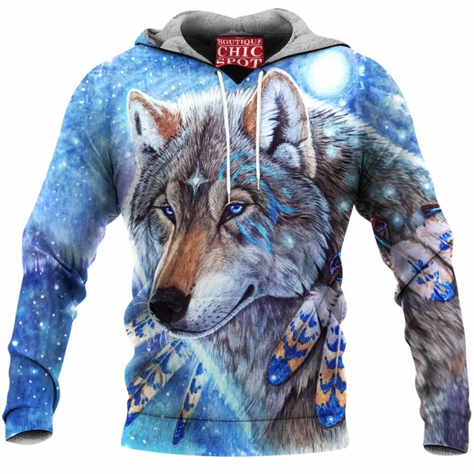 Mystic Spirit Wolf Fleece Hoodie