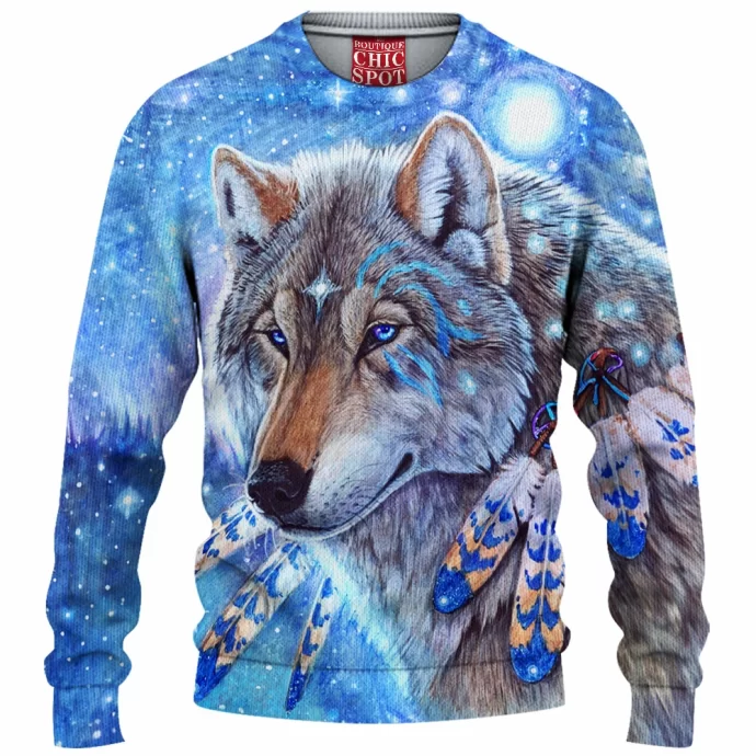 Mystic Spirit Wolf Knitted Sweater