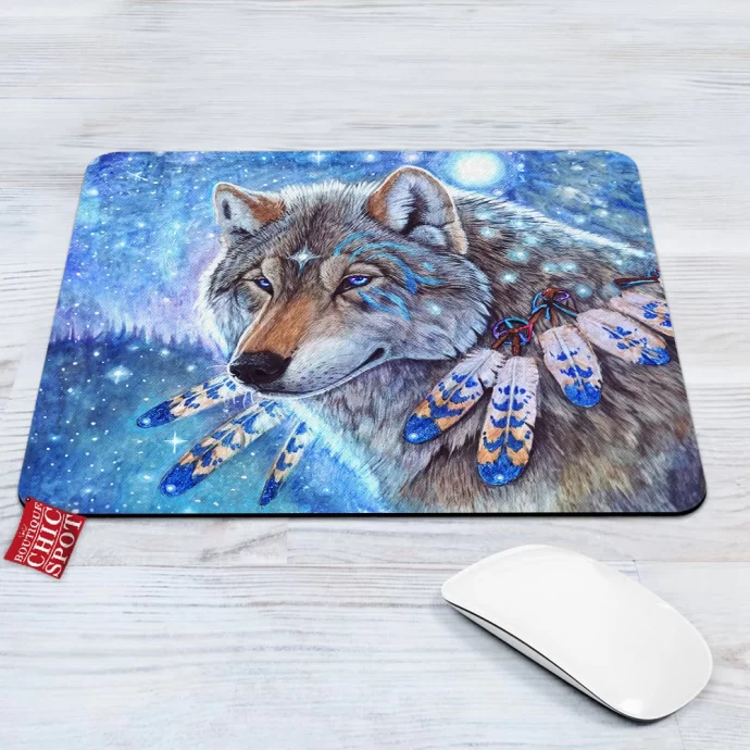 Mystic Spirit Wolf Mouse Pad