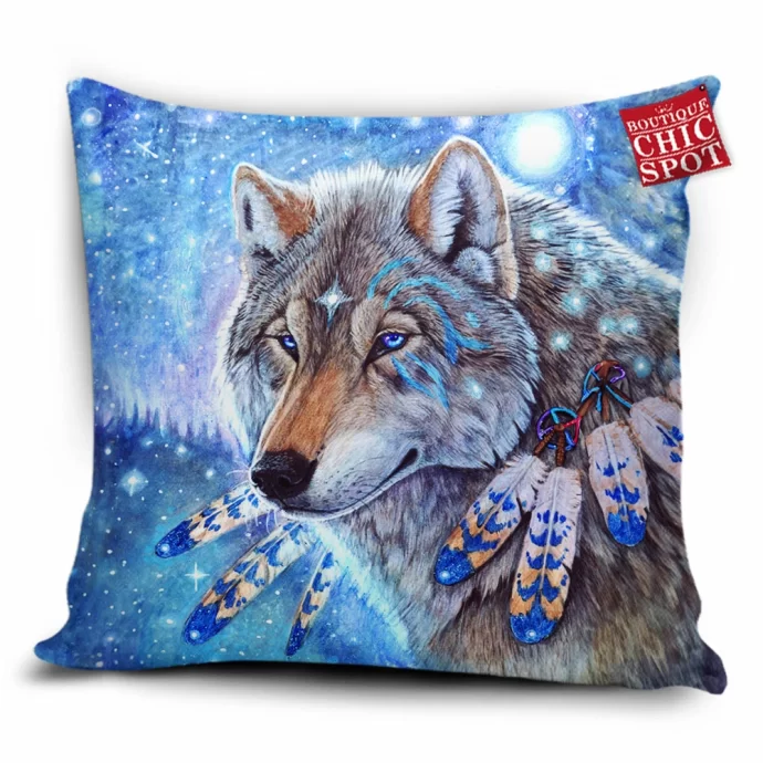 Mystic Spirit Wolf Pillow Cover