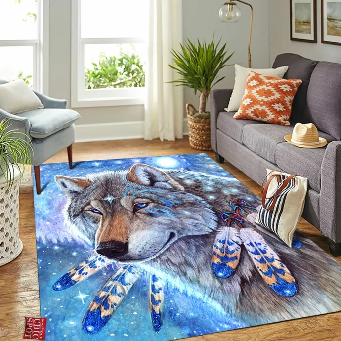 Mystic Spirit Wolf Rectangle Rug