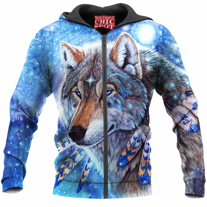 Mystic Spirit Wolf Zip Hoodie