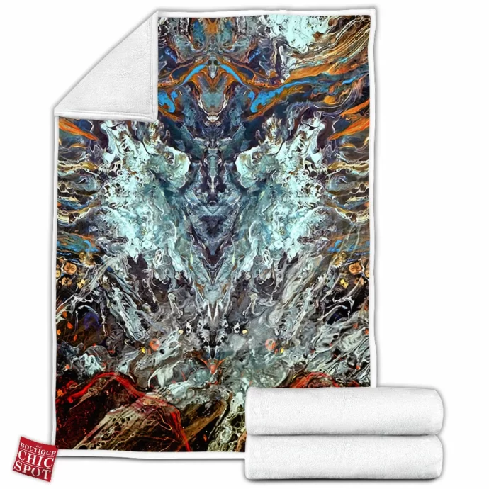 Psychedelic Rorschach Untitled Fleece Blanket