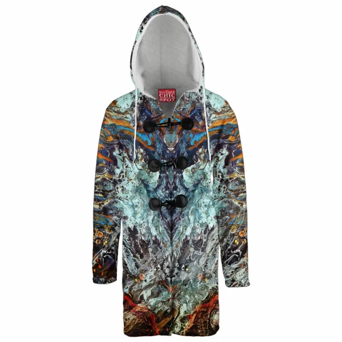 Psychedelic Rorschach Untitled Hooded Cloak Coat