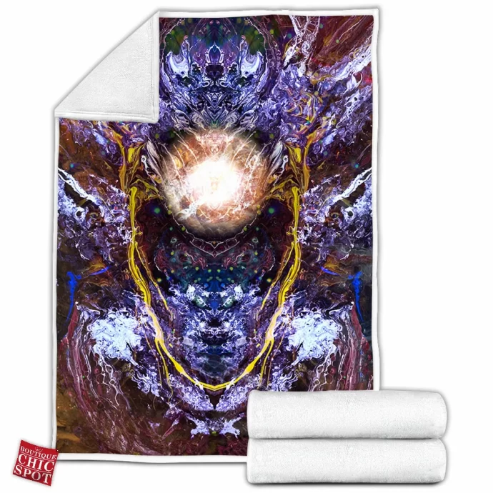 Psychedelic Rorschach Untitled Fleece Blanket