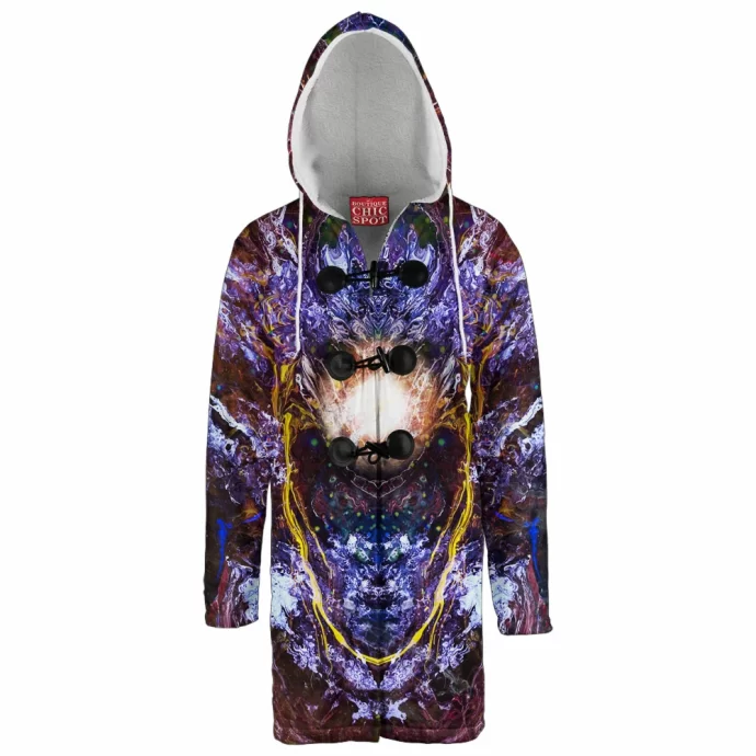 Psychedelic Rorschach Untitled Hooded Cloak Coat