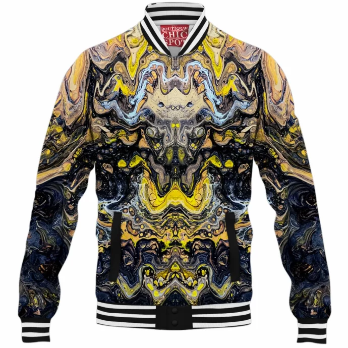 Digital Edit Of Acrylic Painting Untitled Baseball Jacket