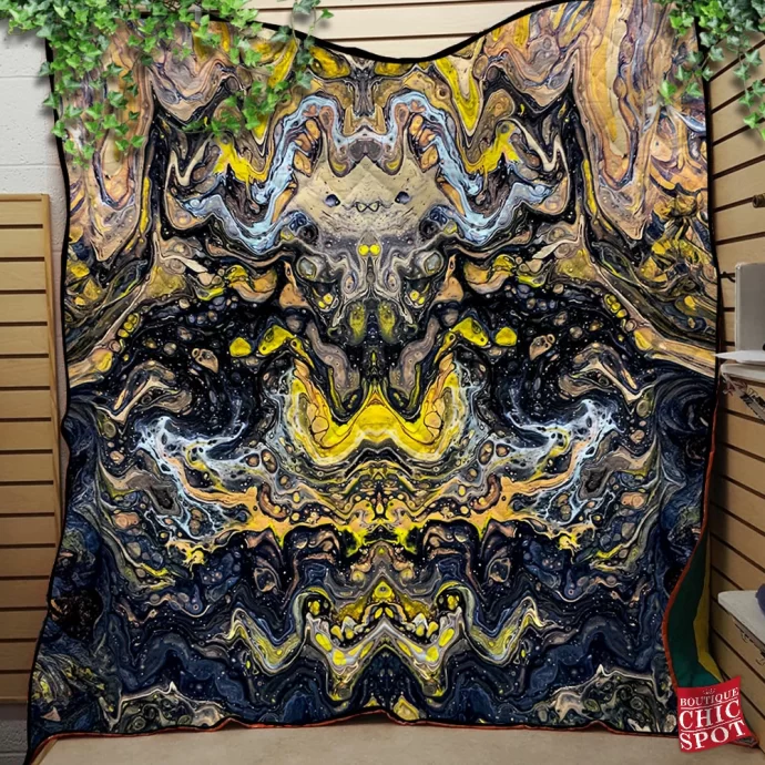 Digital Edit Of Acrylic Painting Untitled Quilt Blanket