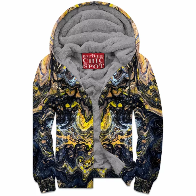 Digital Edit Of Acrylic Painting Untitled Zip Fleece Hoodie