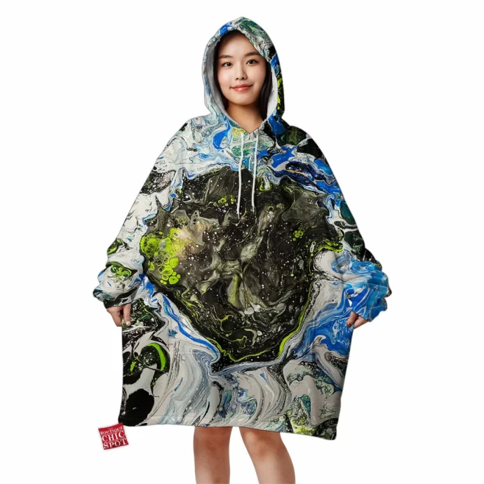 Acrylic Fluid Painting Untitled Blanket Hoodie