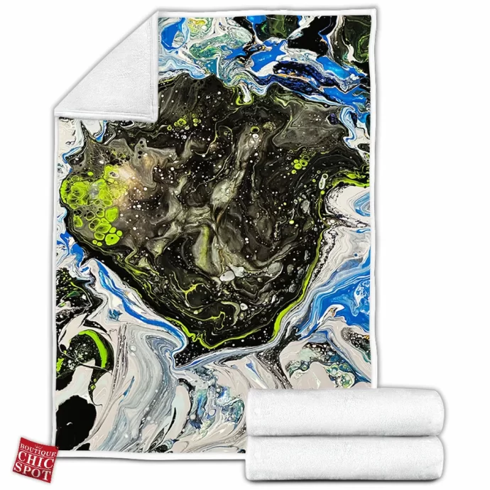 Acrylic Fluid Painting Untitled Fleece Blanket