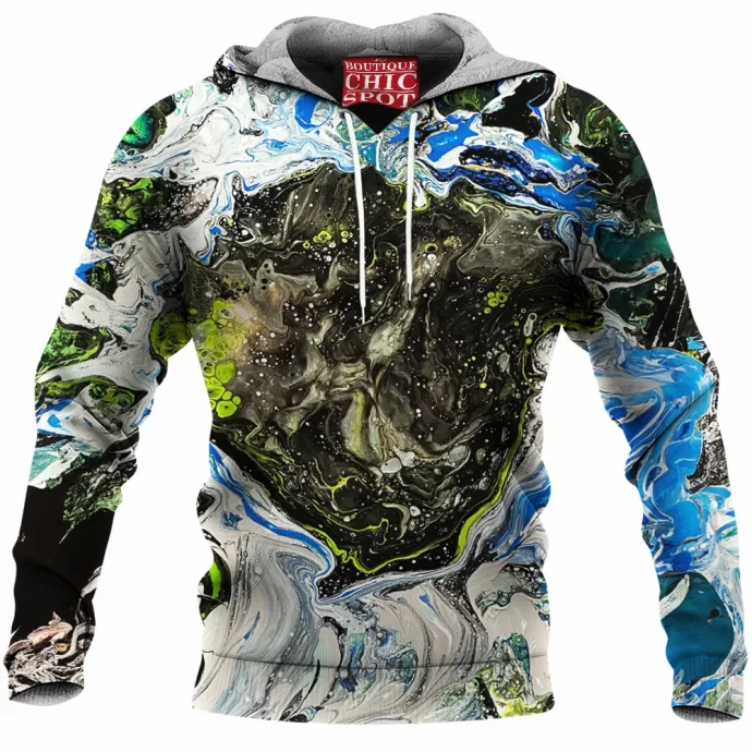 Acrylic Fluid Painting Untitled Fleece Hoodie