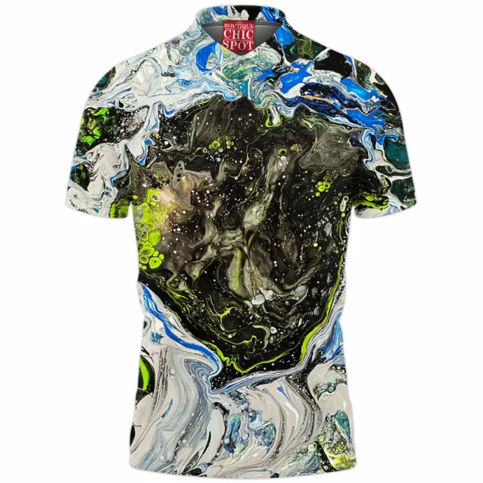 Acrylic Fluid Painting Untitled Polo Shirt