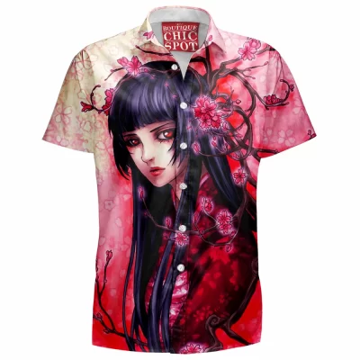 Sakura Maiden Hawaiian-Shirt, Anime Girl Hawaiian-Shirt, Anime Hawaiian-Shirt
