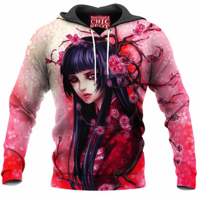 Sakura Maiden Hoodie, Anime Girl Hoodie, Anime Hoodie