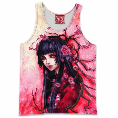 Sakura Maiden Tank-Top, Anime Girl Tank-Top, Anime Tank-Top