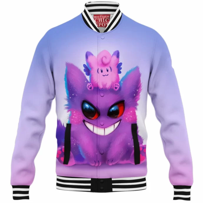 Gengar And Clefable Baseball Jacket