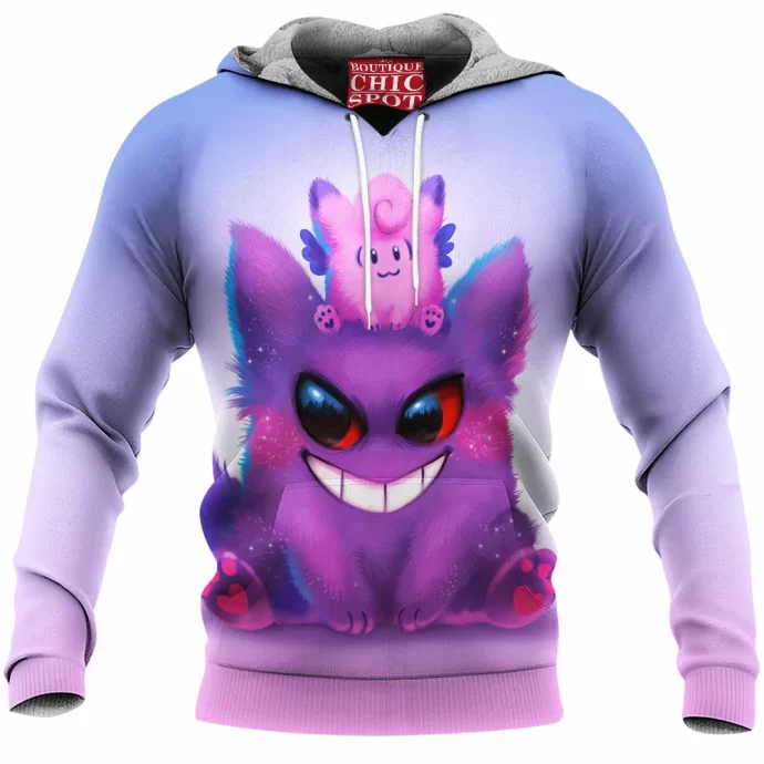 Gengar And Clefable Fleece Hoodie