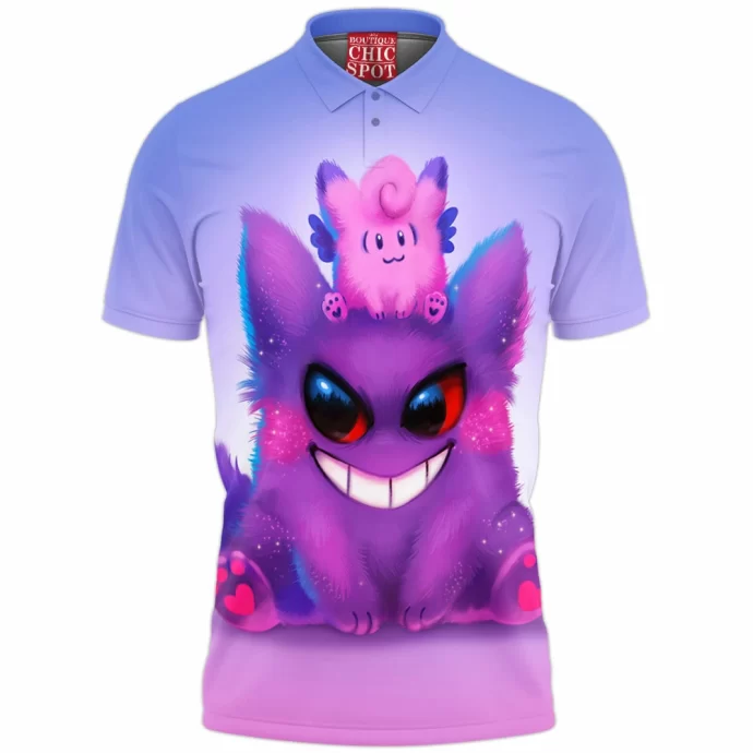 Gengar And Clefable Polo Shirt