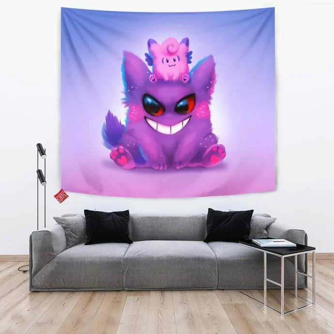 Gengar And Clefable Tapestry