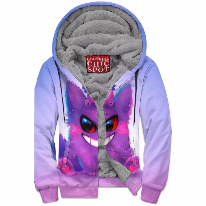 Gengar And Clefable Zip Fleece Hoodie