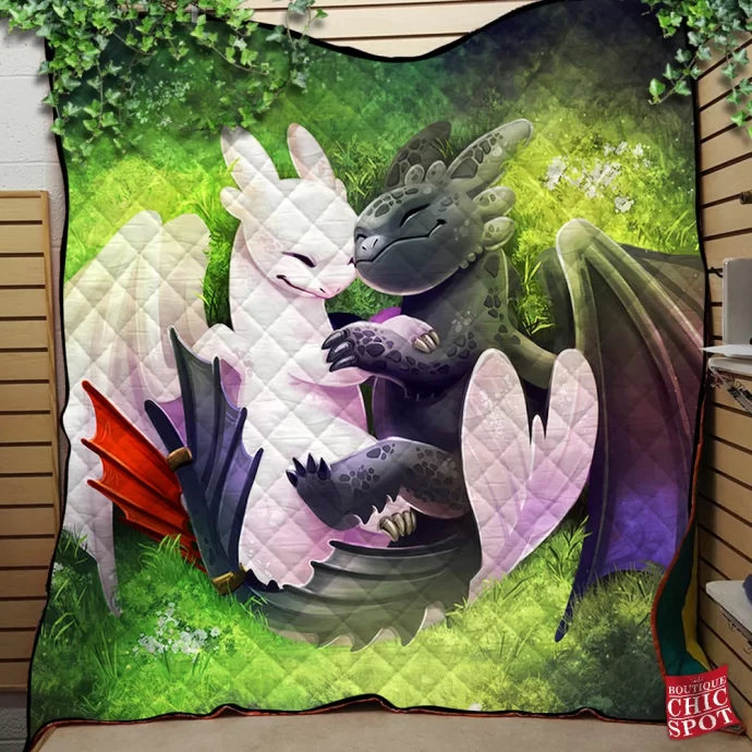 Night And Light Fury Quilt Blanket