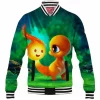 Anime Baseball-Jacket, Charmander Baseball-Jacket, Pokemon Baseball-Jacket