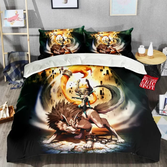 Zelda Midna And Wolf Link Bedding Set