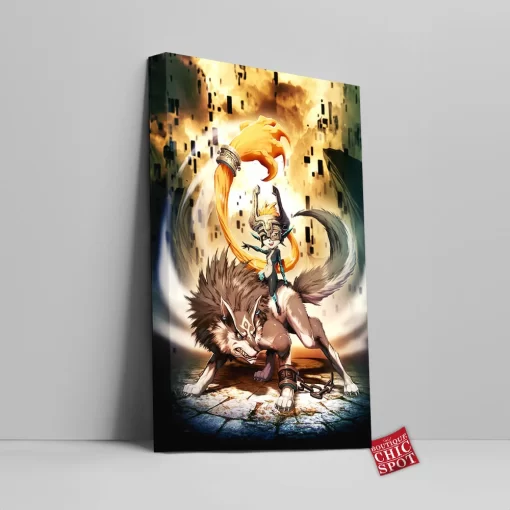 Zelda Midna And Wolf Link Canvas Wall Art