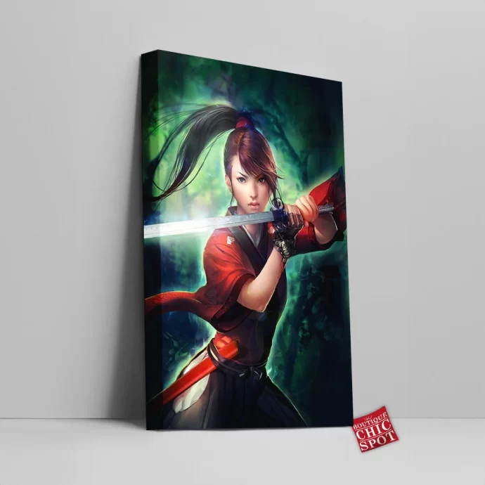 Samurai Girl Canvas Wall Art