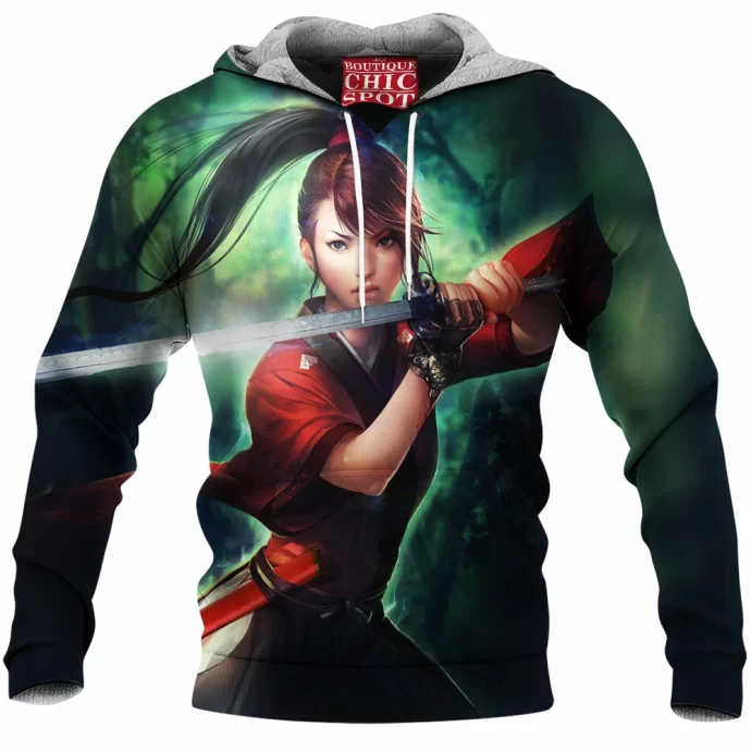 Samurai Girl Fleece Hoodie