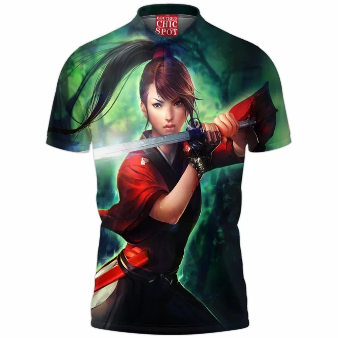 Samurai Girl Polo Shirt