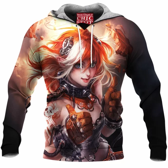 Cyberpunk Girl Fleece Hoodie