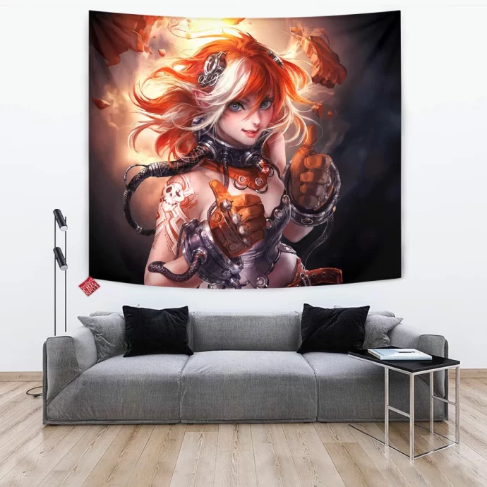 Cyberpunk Girl Tapestry