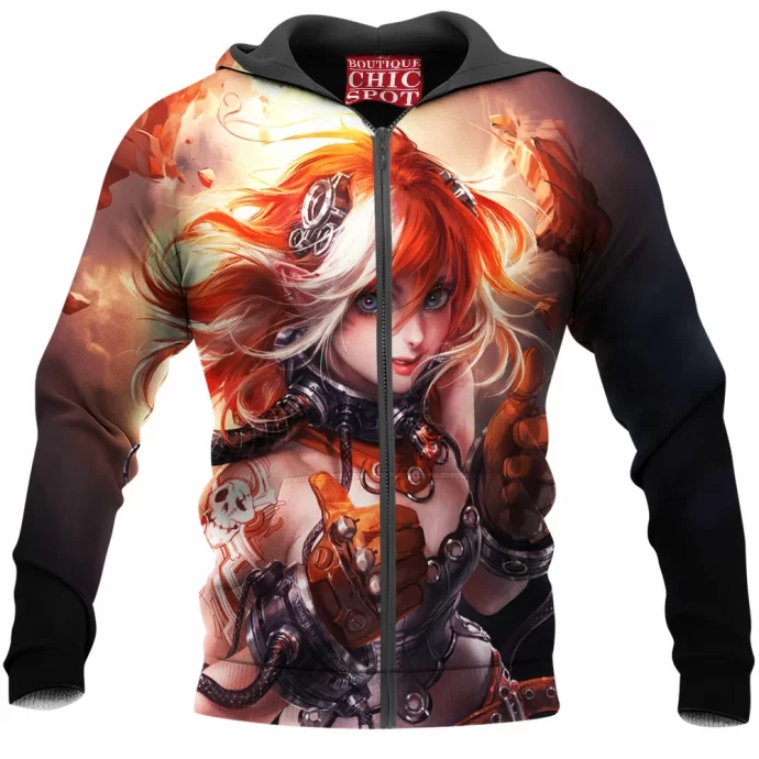 Cyberpunk Girl Zip Hoodie