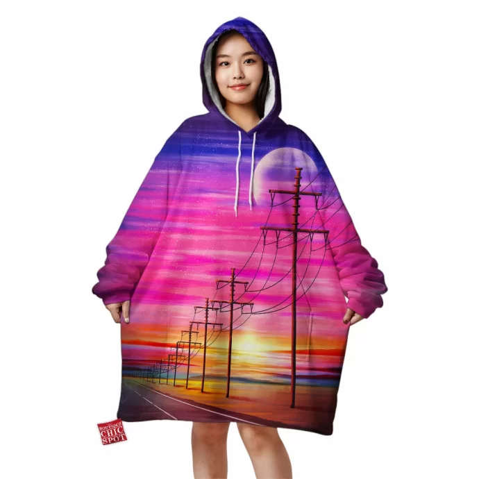 Oceanside Sunset Blanket Hoodie