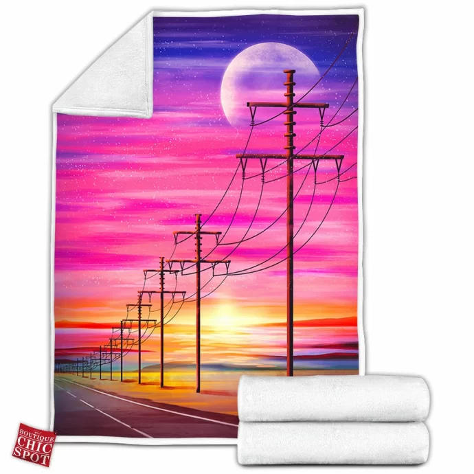 Oceanside Sunset Fleece Blanket