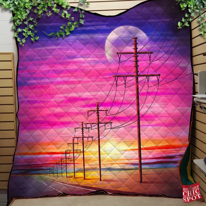 Oceanside Sunset Quilt Blanket