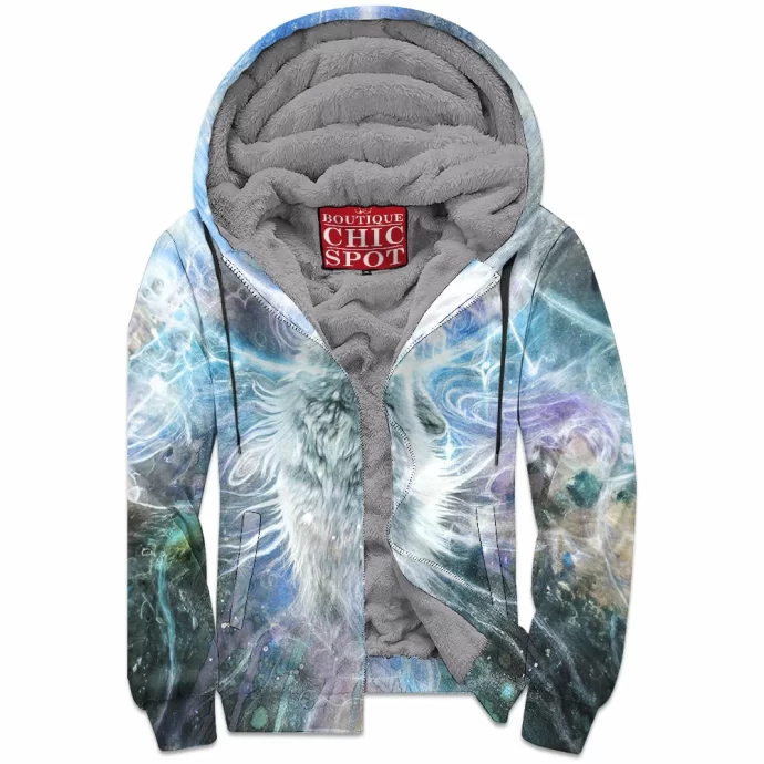 Wolf Zip Fleece Hoodie