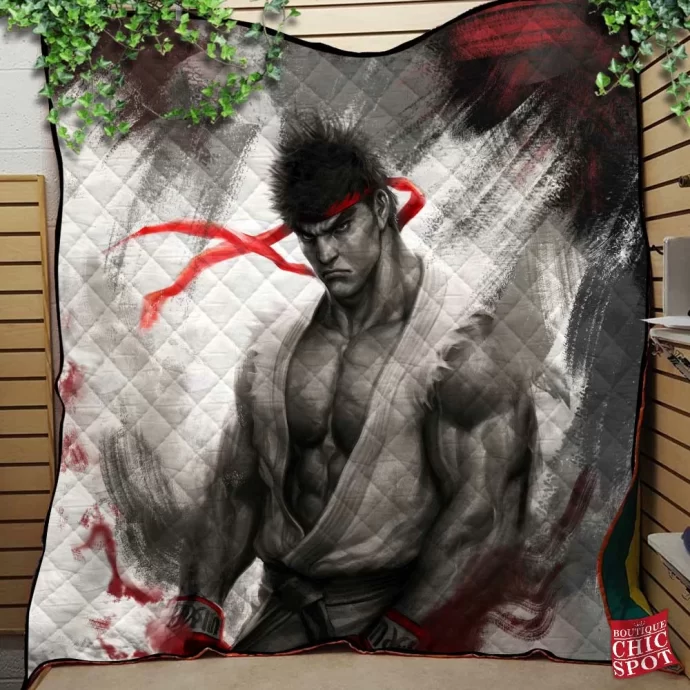 Ryu Street Fighter Quilt Blanket