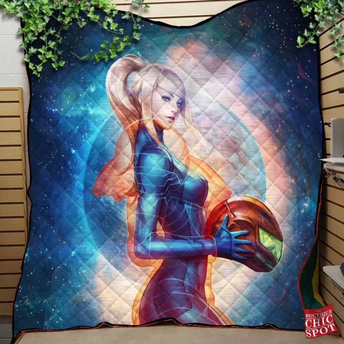 Samus Aran Quilt Blanket