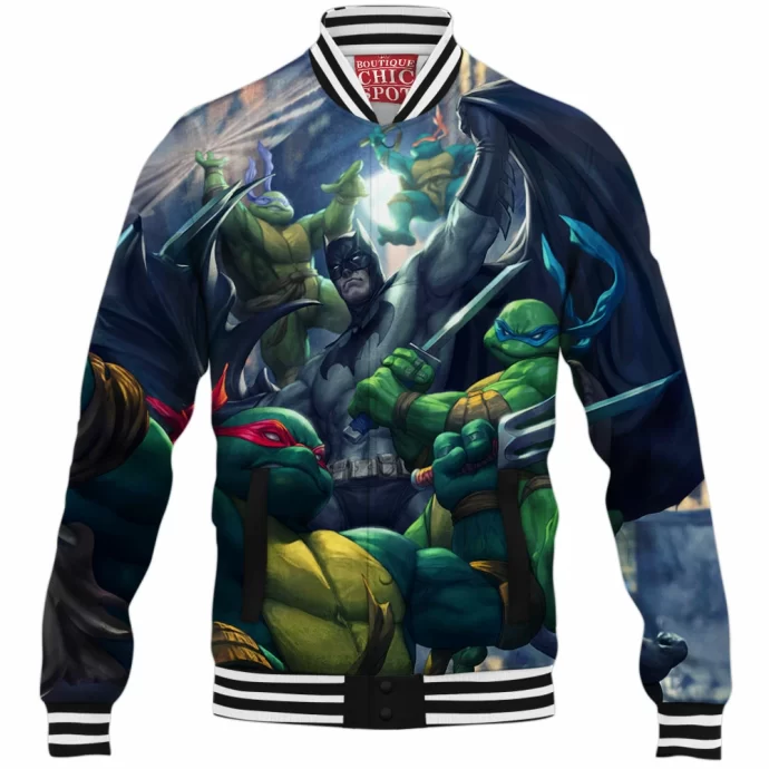 Batman And Tmnt Baseball Jacket