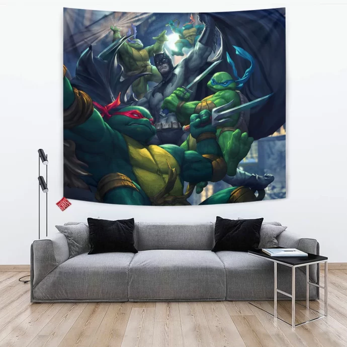 Batman And Tmnt Tapestry