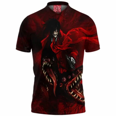 Anime Polo Shirt, Alucard Polo Shirt, Hellsing Polo Shirt