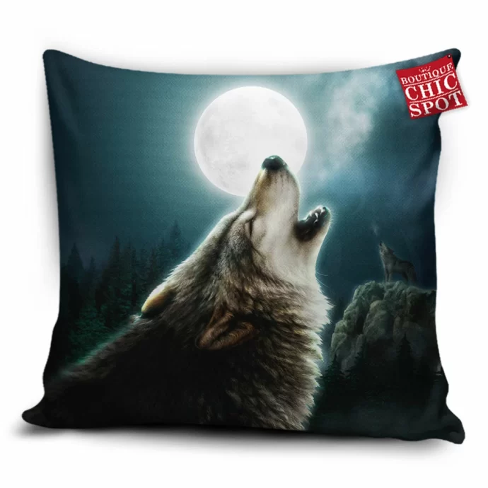 Lunar Wolf Pillow Cover