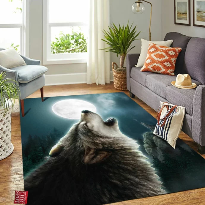 Lunar Wolf Rectangle Rug