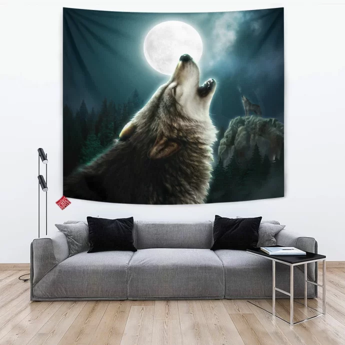 Lunar Wolf Tapestry