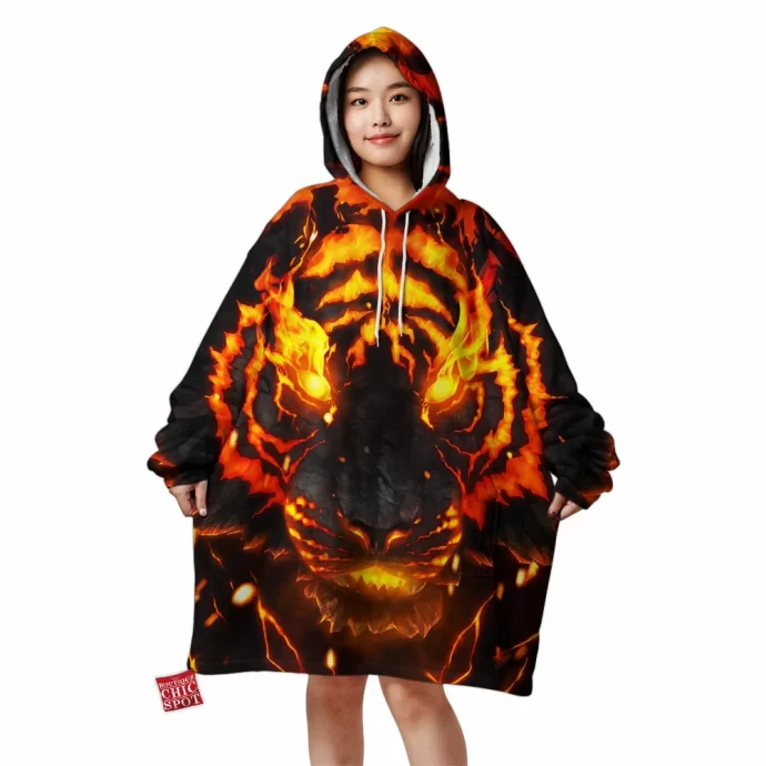 Soul Of Fire Tiger Blanket Hoodie