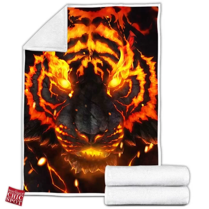 Soul Of Fire Tiger Fleece Blanket