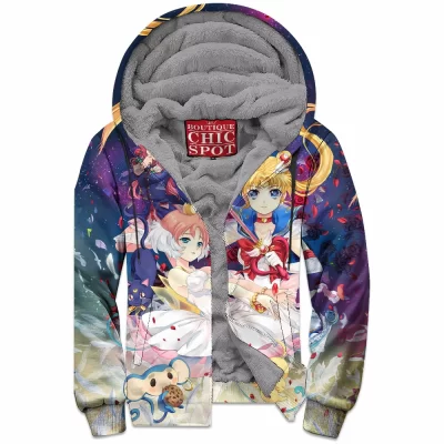 Anime Zip-Fleece-Hoodie, Sailor Moon Zip-Fleece-Hoodie